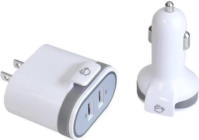 Alt view image 6 of 6 - SIIG Fast Charging USB Wall Charger & Car Charger Bundle Pack - White