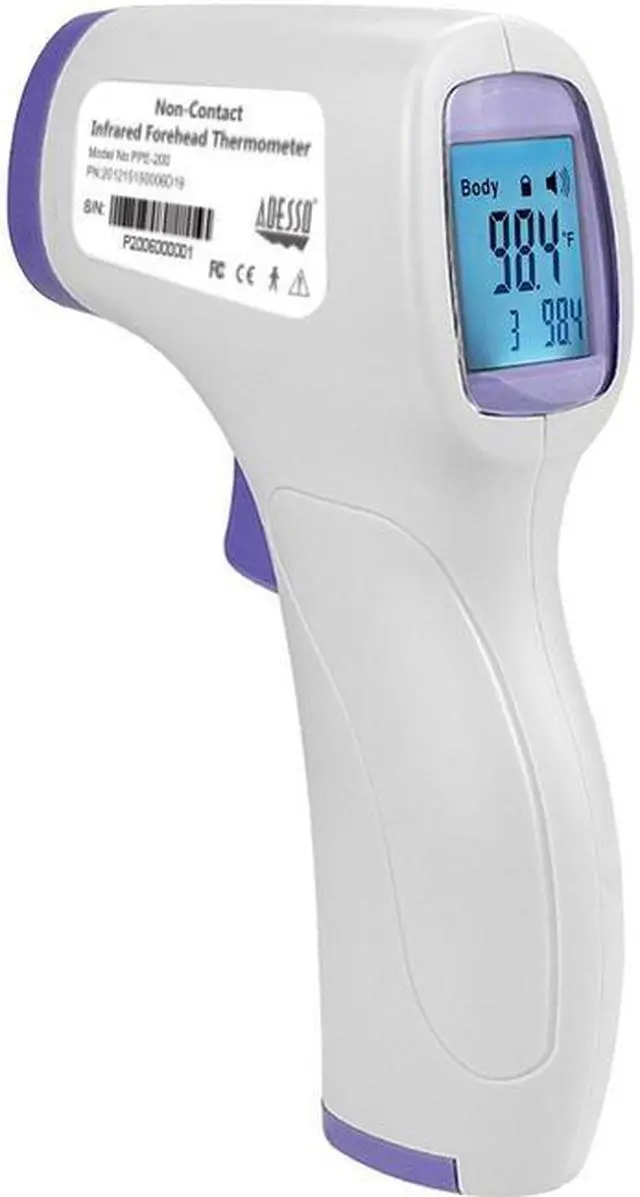 Alt view image 13 of 13 - Adesso PPE-200 Non-Contact Infrared Forehead Thermometer