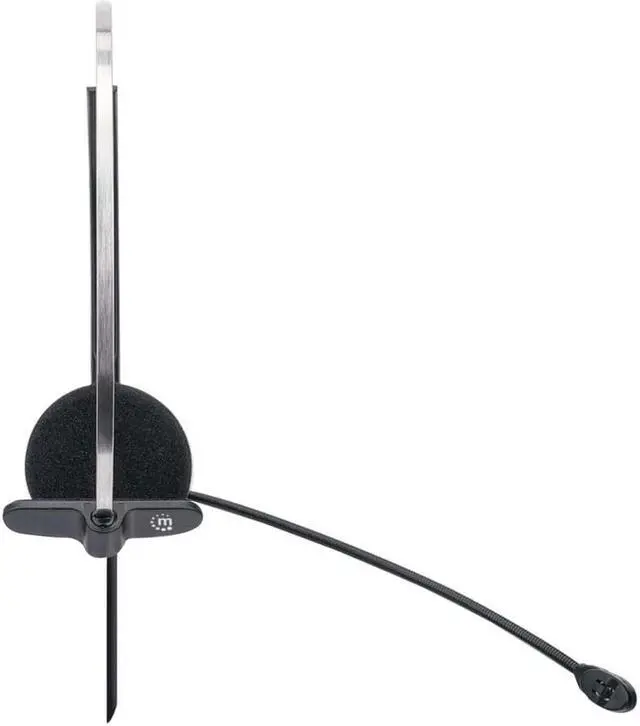 Alt view image 7 of 20 - Manhattan Mono On-Ear USB Headset with Microphone 179867