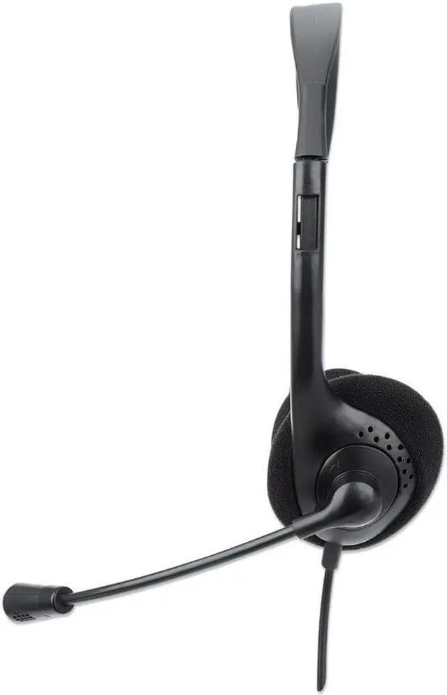 Alt view image 14 of 20 - Manhattan Stereo USB Headset - Stereo - USB Type A - Wired - 32 Ohm - 20 Hz - 20 kHz - Over-the-head - Binaural - Supra-aural - 4.92 ft Cable - Uni-directional Microphone - Black