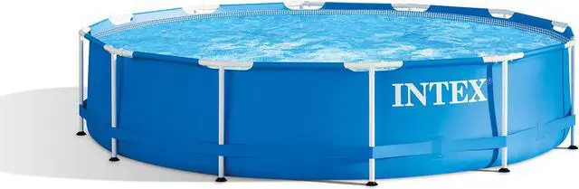 Alt view image 11 of 11 - Intex 28211EH 12' x 30" Metal Frame Round Above Ground Swimming Pool with Pump