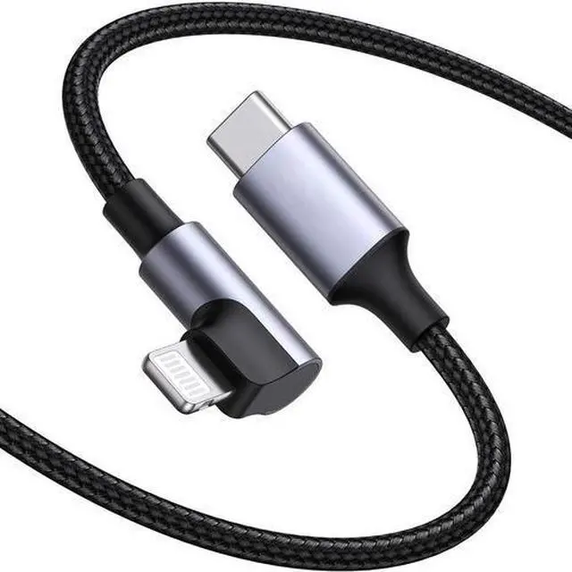 Alt view image 3 of 3 - 4XEM 4XLIGHTNING6RAB Black USB-C to Lightning Right Angled 6 FT Charging Cable