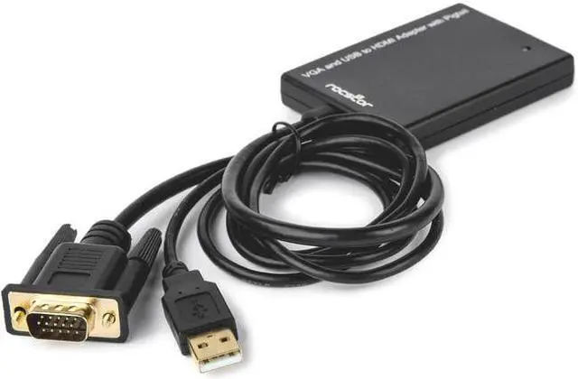 Alt view image 16 of 16 - Rocstor VGA to HDMI Adapter with USB Power & Audio