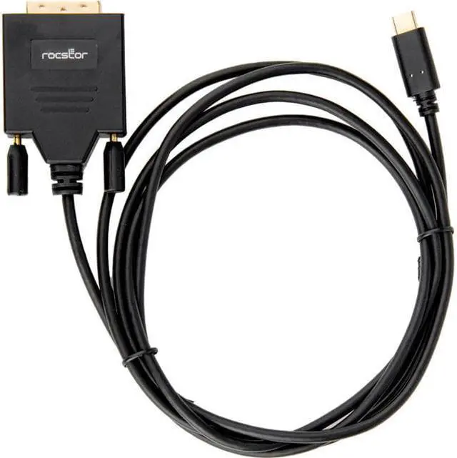 Alt view image 8 of 8 - Rocstor Y10C205-B1 6Ft Usb-C To Dvi-D M/M Cable Dual Link 2560X1600 Sngl 1920X1200