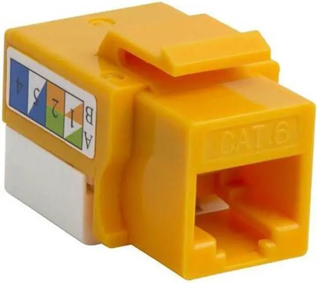 Alt view image 3 of 6 - 4XEM 10 pack Cat6 RJ45 Keystone Jack UTP 110-Type Yellow 4XKJC6YL10PK