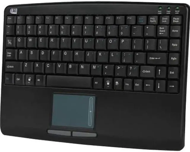 Alt view image 2 of 10 - Adesso AKB-410UB - SlimTouch Mini USB Keyboard with Built-in Touchpad