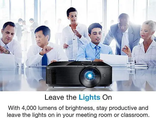 Alt view image 9 of 10 - Optoma W400LVe WXGA Professional Projector | 4000 Lumens for Lights-on Viewing | Presentations in Classrooms & Meeting Rooms | Up to 15,000 Hour Lamp Life | Speaker Built in