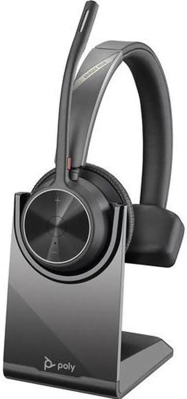 Alt view image 3 of 13 - Poly Voyager 4300 UC 4310-M Headset (Plantronics)- Mono - USB Type C - Wired/Wireless - Bluetooth - 164 ft - 20 Hz - 20 kHz - Over-the-head - Monaural - Ear-cup - 4.92 ft Cable - Noise Cancelling