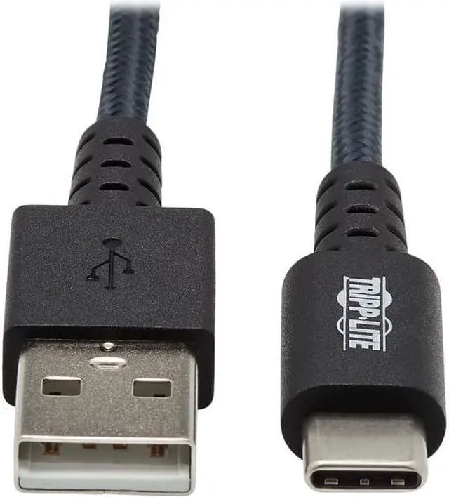 Alt view image 10 of 10 - Tripp Lite Heavy Duty USB-A to USB C Charging Sync Cable for Androids M/M 10ft