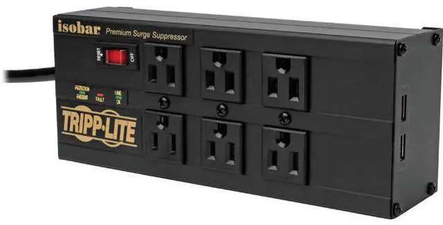Alt view image 14 of 16 - TRIPP LITE IBAR6ULTRAUSBB 10.0 Feet 6 Outlets 3840 Joules Surge Protector