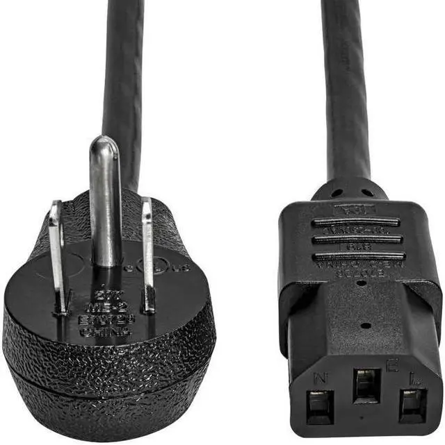 Alt view image 3 of 4 - Tripp Lite Model P006-003-15D 3 ft. Desktop Computer AC Power Cord, Right-Angle NEMA 5-15P to C13 - 10A, 125V, 18 AWG, 3 ft. Black