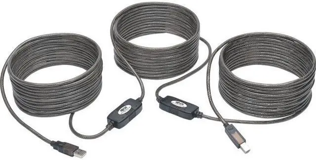 Alt view image 18 of 18 - Tripp Lite USB 2.0 Hi-Speed Active Repeater Cable A/B M/M 480Mbps 50' 50ft