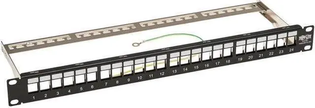 Alt view image 11 of 13 - Tripp Lite 1U Patch Panel Rackmount 24-Port Shielded Blank Keystone, Multimedia, RJ45 Ethernet, USB, HDMI Cat5e Cat6 (N062-024-KJ-SH)