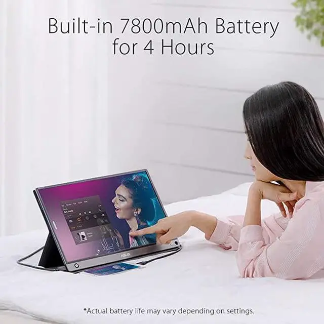 Alt view image 19 of 20 - ASUS ZenScreen Touch MB16AMT USB Portable Monitor  15.6-inch, IPS, Full HD, 10-point Touch, Built-in Battery, Hybrid Signal Solution, USB Type-C, Micro-HDMI, Compatible with Laptops, Smartphones, Gam