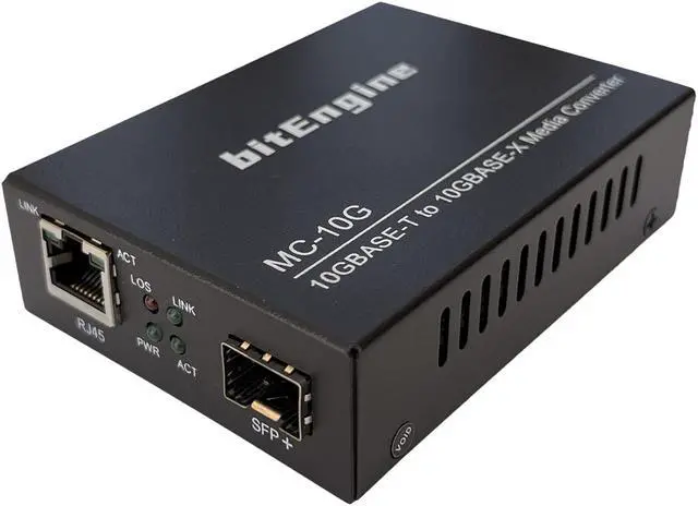 Main image of 10G Media Converter, 10 Gigabit Copper to 10G Fiber Ethernet, Unmanaged 1x 1G/2.5G/5G/10GBase-T RJ45 to 1x 10GBase-X SFP+ Slot, Support 10G SR/LR SFP+ Module, Single