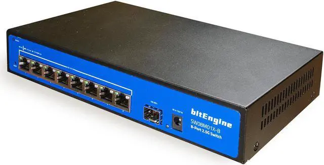 Main image of bitEngine 8 Port 2.5G Unmanaged Ethernet Switch with 10G SFP+ Uplink, 60Gbps Switching Capacity, Metal Fanless Design, Desktop/Wall-Mount, Plug & Play