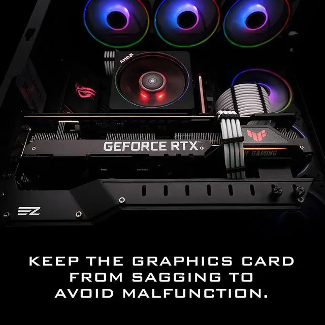 Alt view image 2 of 7 - GPU Holder Brace Graphics Card GPU Support Video Card Holder Bracket, Video Card Sag Holder/Holster Bracket Support RX6700,RTX3090- 309EZ-Black