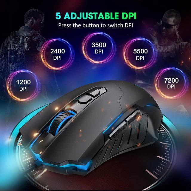 PRINxy Wired Gaming Mouse 6D Colorful LED Breathing 3200 DPI Fashion Mouse  For Laptop Game/Office Mouse Electronics Gadgets Computer Accessories White  