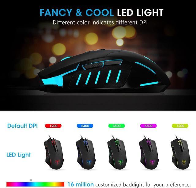 PRINxy Wired Gaming Mouse 6D Colorful LED Breathing 3200 DPI Fashion Mouse  For Laptop Game/Office Mouse Electronics Gadgets Computer Accessories White  