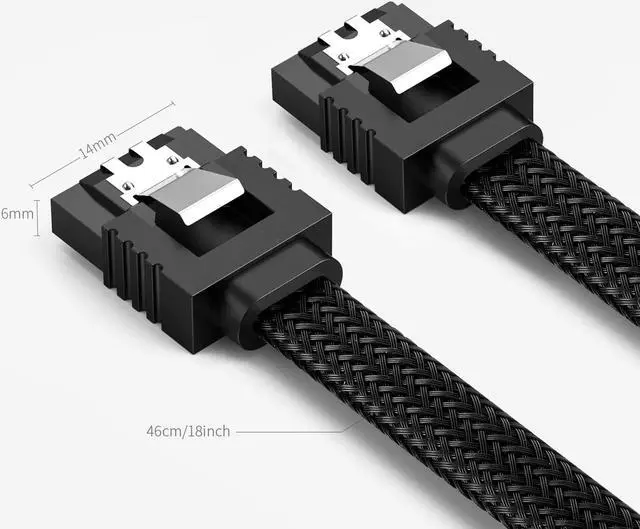 Alt view image 6 of 9 - 3PACK SATA Cable III 3 Pack 6Gbps Straight HDD SDD Data Cable with Locking Latch 50cm 18 Inch for SATA HDD, SSD, CD Driver, CD Writer, Black