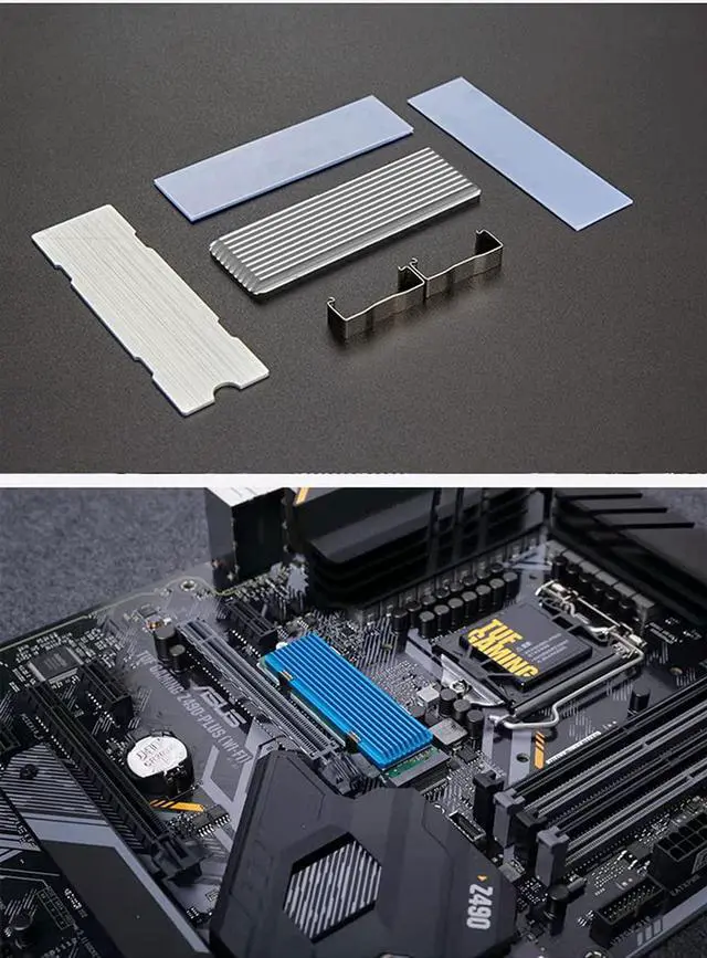 Alt view image 7 of 7 - M.2 heatsink 2280 SSD Heat Sink, Only Support Single-Sided 2280 M.2 SSD, with Thermal Silicone Pad for PS5 PCIE NVME M.2 SSD or NGFF SATA M.2 SSD Computer and PC,