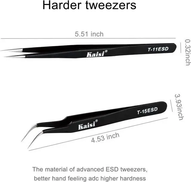 Alt view image 3 of 7 - Professional Electronics Opening Pry Tool Repair Kit with Metal Spudger Non-Abrasive Carbon Fiber Nylon Spudgers and Anti-Static Tweezers for Cellphone iPhone Laptops Tablets and More, 20 Piece