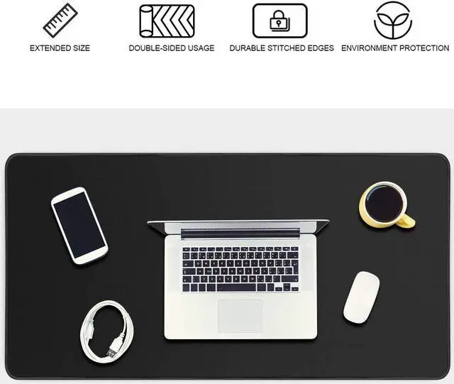 Alt view image 4 of 7 - Large Gaming Mouse Pad with Stitched Edges, Extended Mousepad with Superior Micro-Weave Cloth, Non-Slip Base, Water Resist Keyboard Pad, Desk Mat for Gamer, Office & Home, 31.5 x 15.7 in, Black