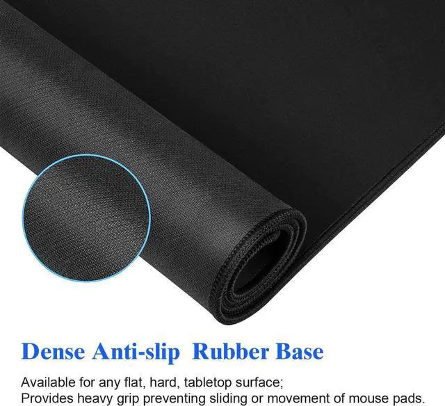 Alt view image 6 of 7 - Large Gaming Mouse Pad with Stitched Edges, Extended Mousepad with Superior Micro-Weave Cloth, Non-Slip Base, Water Resist Keyboard Pad, Desk Mat for Gamer, Office & Home, 31.5 x 15.7 in, Black