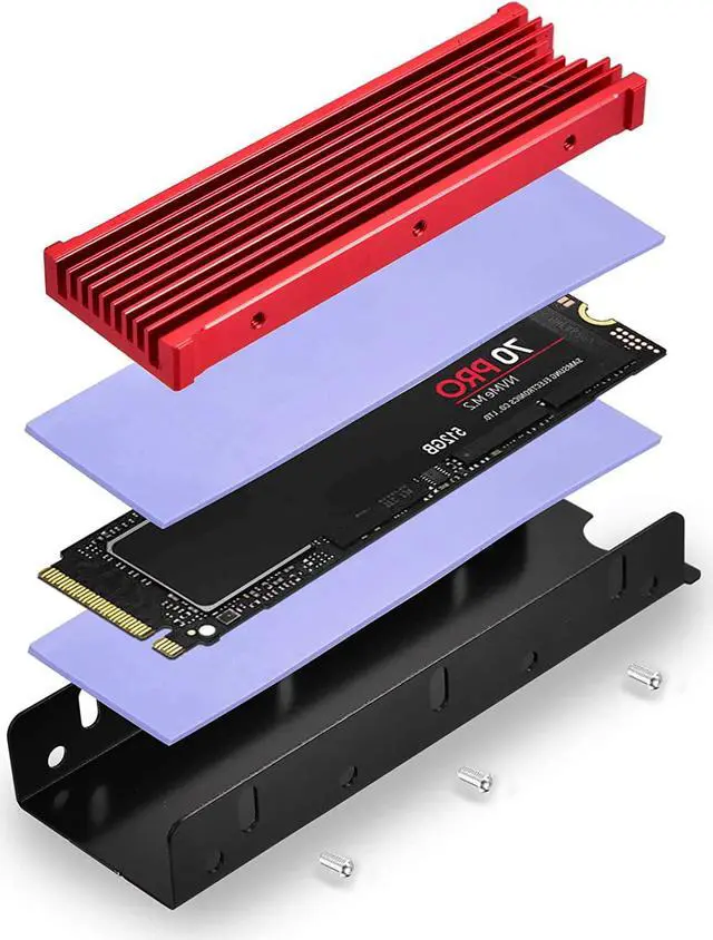 Alt view image 5 of 5 - M.2 2280 SSD Heatsink, PCIE NVME or SATA M.2 2280 SSD Double-Sided Heat Sink, M.2 SSD Heatsink for PS5/ PC, Support Samsung 990 980 Pro & WD Black SN770 SN850 Red