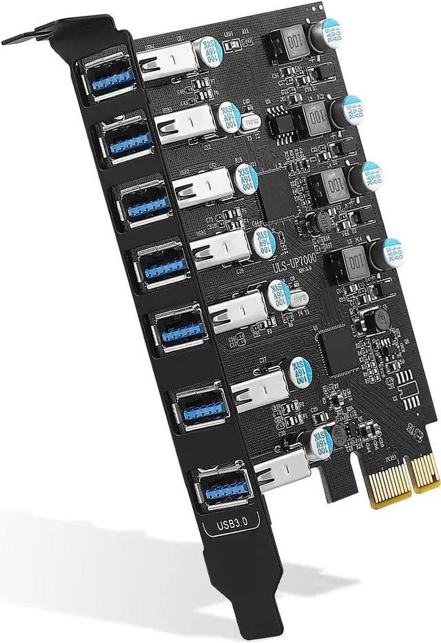 Main image of PCI-E to USB 3.0 7-Port(7X USB-A ) Expansion Card ,PCI Express USB Add in Card , Internal USB3 Hub Converter for Desktop PC Host Card Support Windows 10/8/7/XP and MAC OS 10.8.2 Above