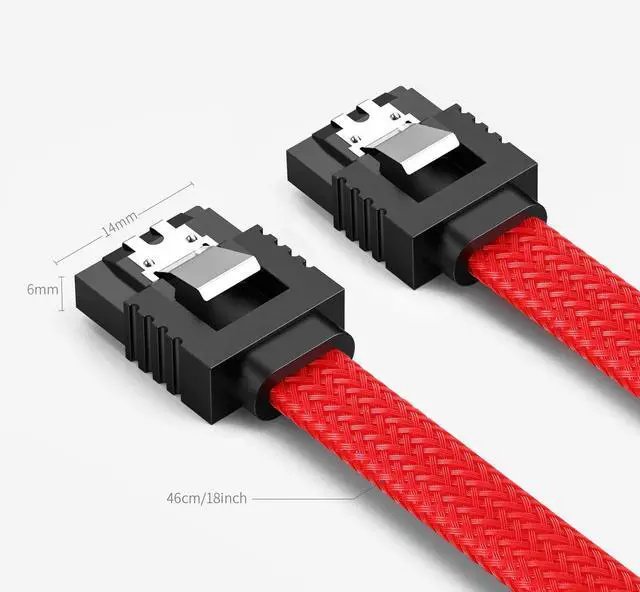Alt view image 7 of 7 - 3PACK SATA Cable III 3 Pack 6Gbps Straight HDD SDD Data Cable with Locking Latch 18 Inch for SATA HDD, SSD, CD Driver, CD Writer Red