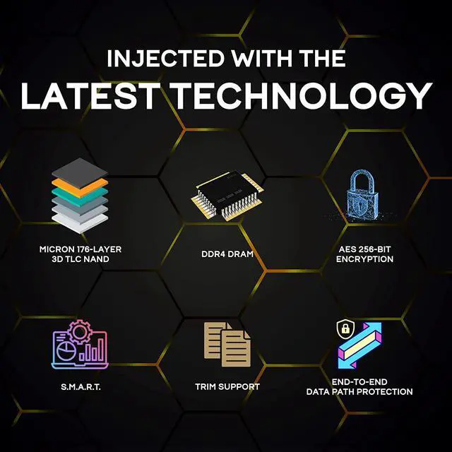 Alt view image 5 of 7 - Fantom Drives VENOM8 4TB NVMe Gen 4 M.2 SSD - Up to 7400MB/s, PS5 Compatible PCIe 4 M.2 2280 Solid State Drive (VM8X40)