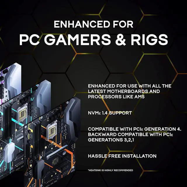 Alt view image 4 of 7 - Fantom Drives VENOM8 4TB NVMe Gen 4 M.2 SSD - Up to 7400MB/s, PS5 Compatible PCIe 4 M.2 2280 Solid State Drive (VM8X40)