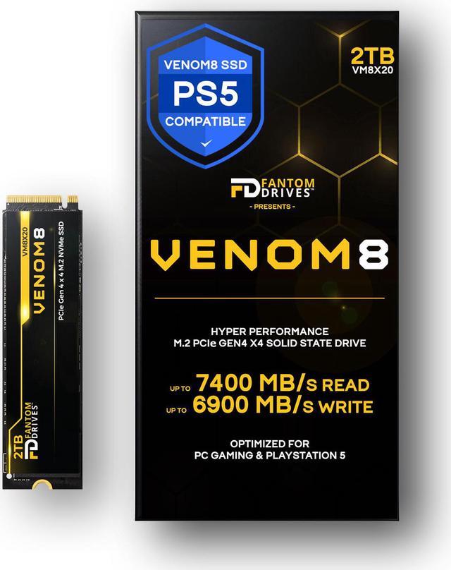 Fantom Drives VENOM8 2TB NVMe Gen 4 M.2 SSD - Up to 7400MB/s, PS5