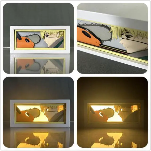 Alt view image 3 of 4 - Chainsaw Man Anime Lamp Denji&Chainsaw Dog Figure Night Light Bedroom Decor Led Light Anime Desk Lamp Birthday Gift