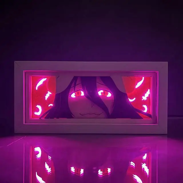 Alt view image 2 of 4 - Anime Lamp albedo Figure Night Light Bedroom Decor Led Light Anime Desk Lamp Birthday Gift Pink