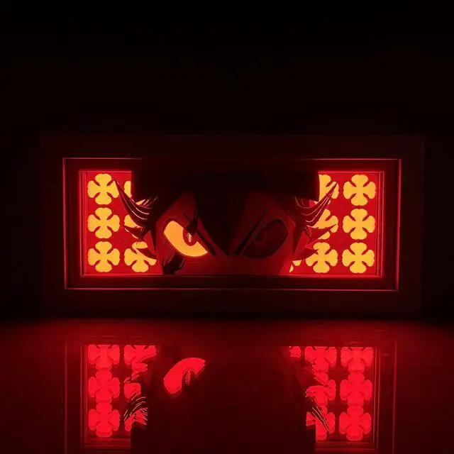 Alt view image 2 of 5 - Black Anime Clover Anime Lamp Asta Figure Night Light Bedroom Decor Led Light Anime Desk Lamp Birthday Gift