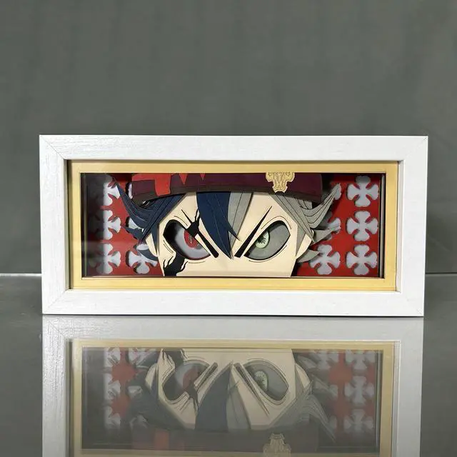 Alt view image 3 of 5 - Black Anime Clover Anime Lamp Asta Figure Night Light Bedroom Decor Led Light Anime Desk Lamp Birthday Gift