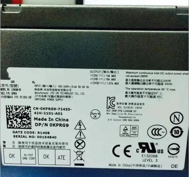 Alt view image 5 of 5 - For DELL 3020 7020 9020MT power supply L290AM-00 H AC290AM-00 8-pin