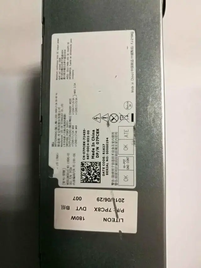 Alt view image 4 of 4 - For DELL 180W SFF power supply 6 +4 PIN interface, J0YK4, H180AS-03, D180A007L
