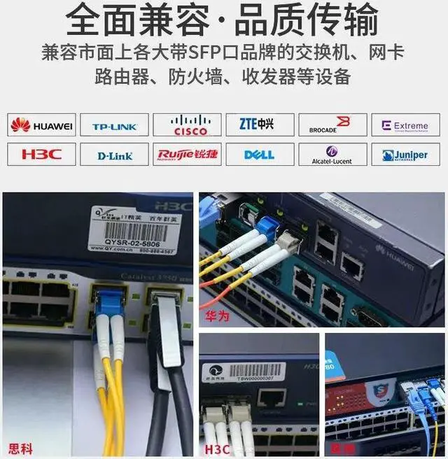 Alt view image 3 of 3 - For H3C Cisco single fiber bidirectional BiDi Gigabit 20KM LC/SC optical module