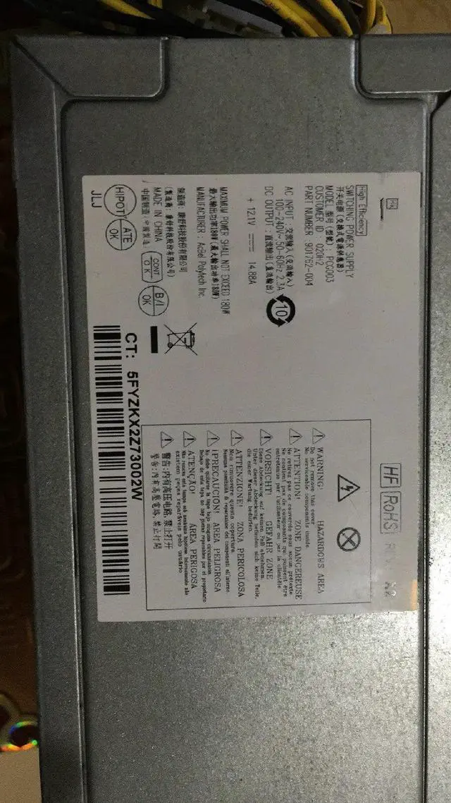 Alt view image 2 of 2 - For HP 600 G3 MT Power Supply D16-180P1A PCG003 901762-002 913149-001 PA-1181-6HA 180W