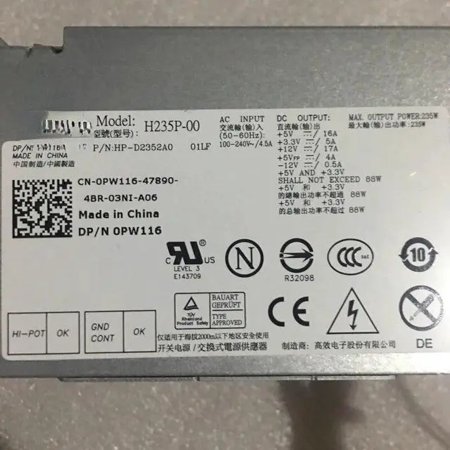 Alt view image 5 of 5 - For Dell 580 760 780 960 980 Power supply L235P-01 H235E-00 AC235AS-00