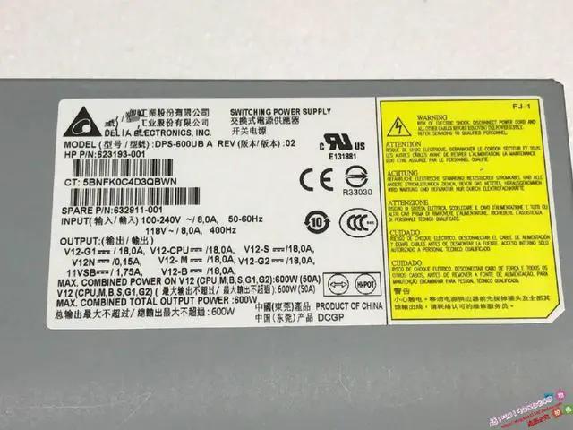 Alt view image 2 of 2 - for HP 600W Z420 power supply 623193-001 632911-001 DPS-600UB A