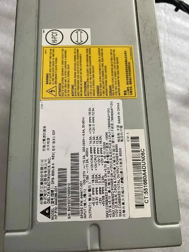 Alt view image 2 of 2 - for HP XW8600 workstation power supply DPS-800LB A 444096-001 444411-001