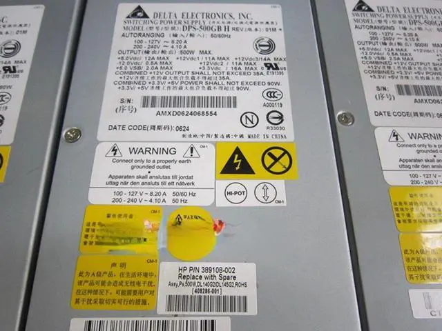 Alt view image 2 of 3 - For HP DL145G2/DL140G2 DPS-500GB H power supply 408286-001 389108-002