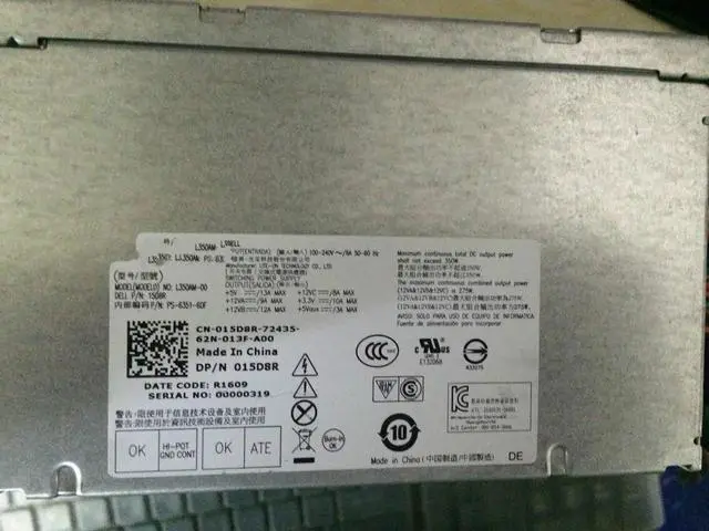 Alt view image 3 of 5 - For Dell 9010MT power supply L350AM-00 L350PD-00 D350PM-01 with 6pin interface