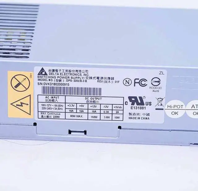 Alt view image 4 of 5 - DPS-220UB-3 Universal L220AS-00 H220AS-01 HU220AS-01 power supply