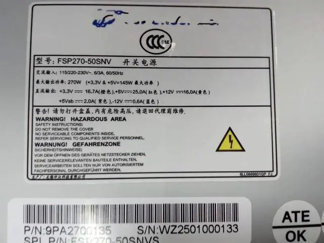 Main image of For FSP270-50SNV hard disk video recorder power supply 8 serial port rated 270W