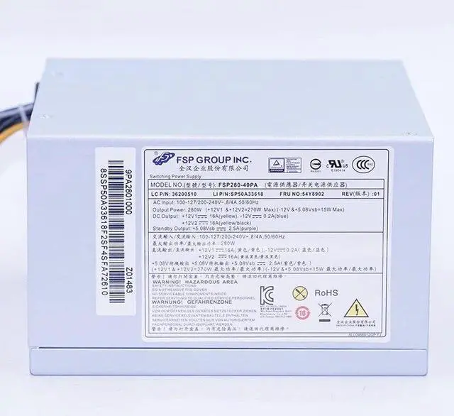 Alt view image 3 of 4 - For Lenovo 14-pin FSP280-40PA H530 G5050 Yangtian T4900c M4550 M8400t power supply